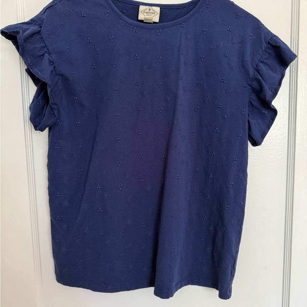 St. John’s Bay Flutter Sleeve Navy Blue Women's Top